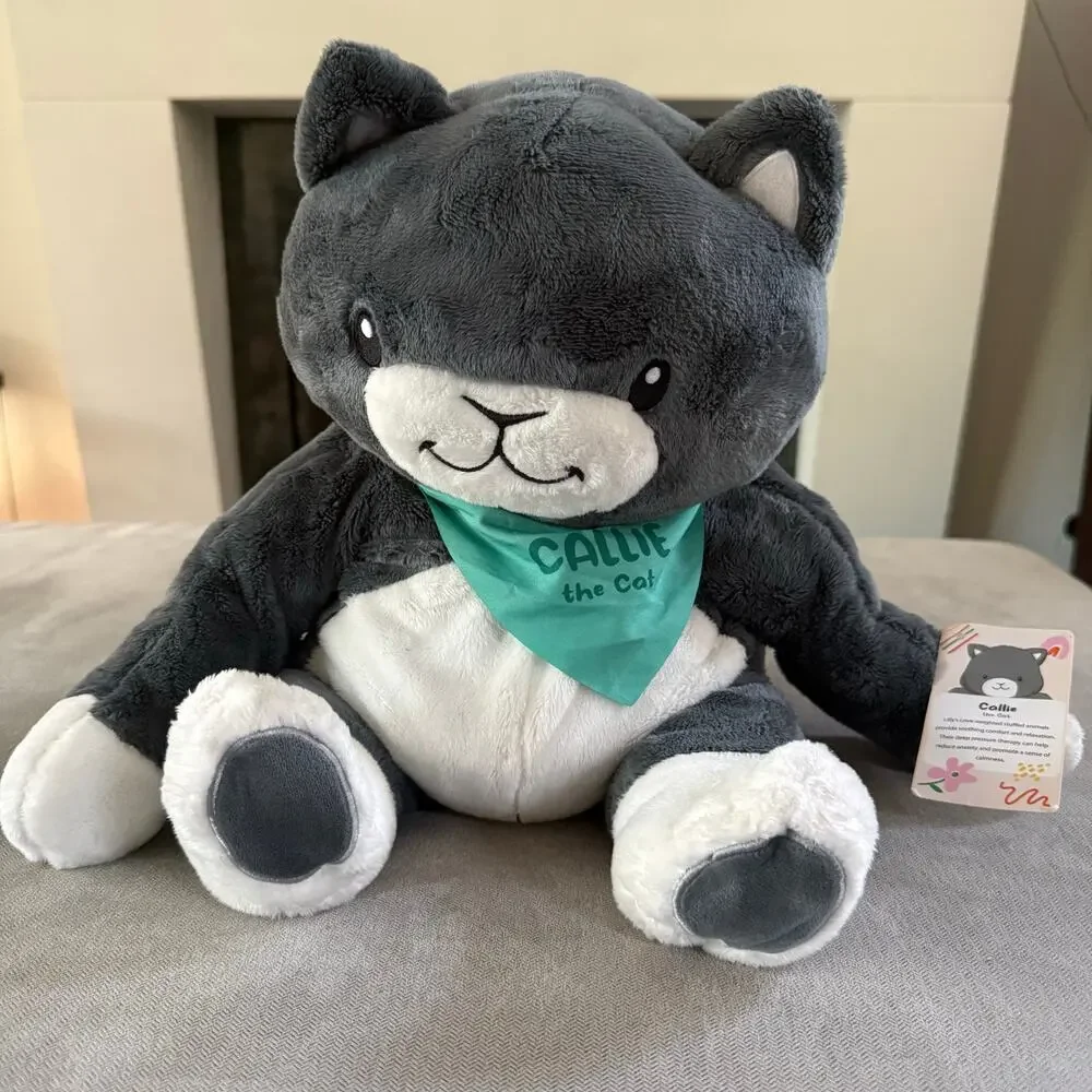 Lilly’s Love Callie the Cat Weighted Plush Gray 10